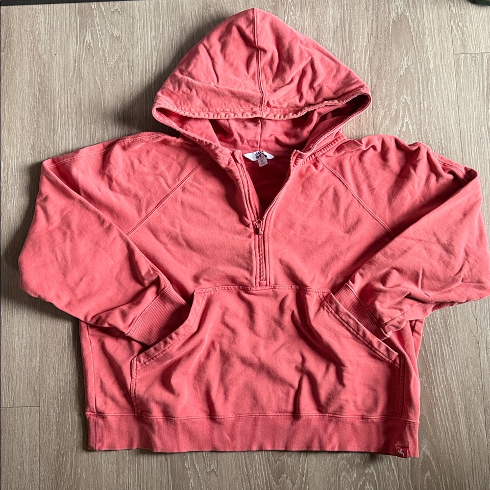 JoyLab Crop Coral Zip-Up Hoodie